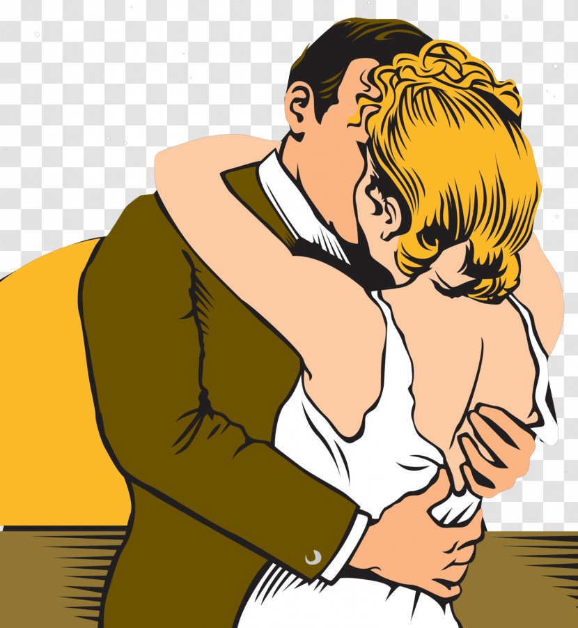 Kiss Man Hug Illustration - Heart - Sweet And Female Kissing Transparent PNG