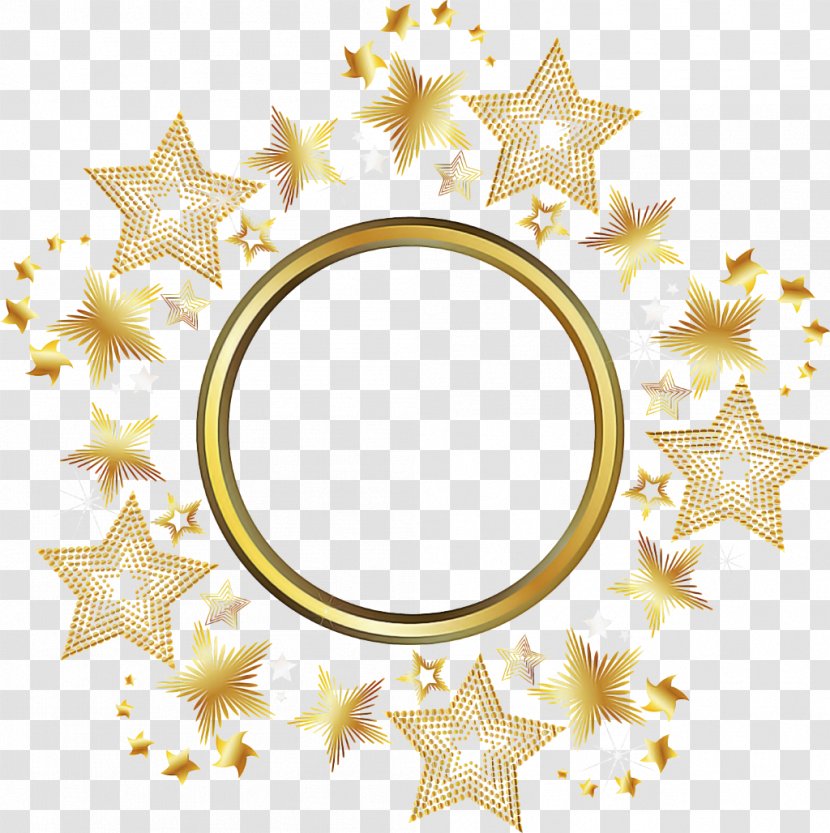 Gold Picture Frames - Star - Snowflake Silhouette Transparent PNG