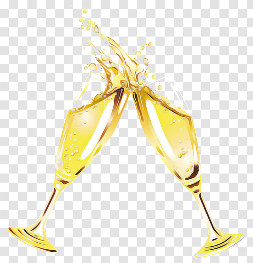 Yellow Champagne Stemware Stemware Transparent PNG