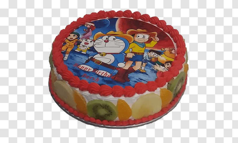 Birthday Cake Chocolate Torte Fruitcake - Buttercream - Doraemon Transparent PNG