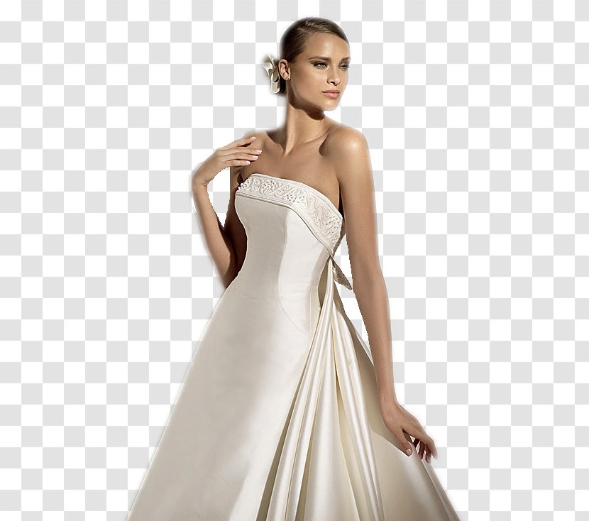 Wedding Dress Bride Gown Ivory - Model Transparent PNG