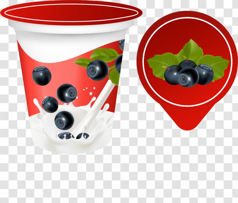 Milk Blueberry Yogurt - Berry - Cup Transparent PNG