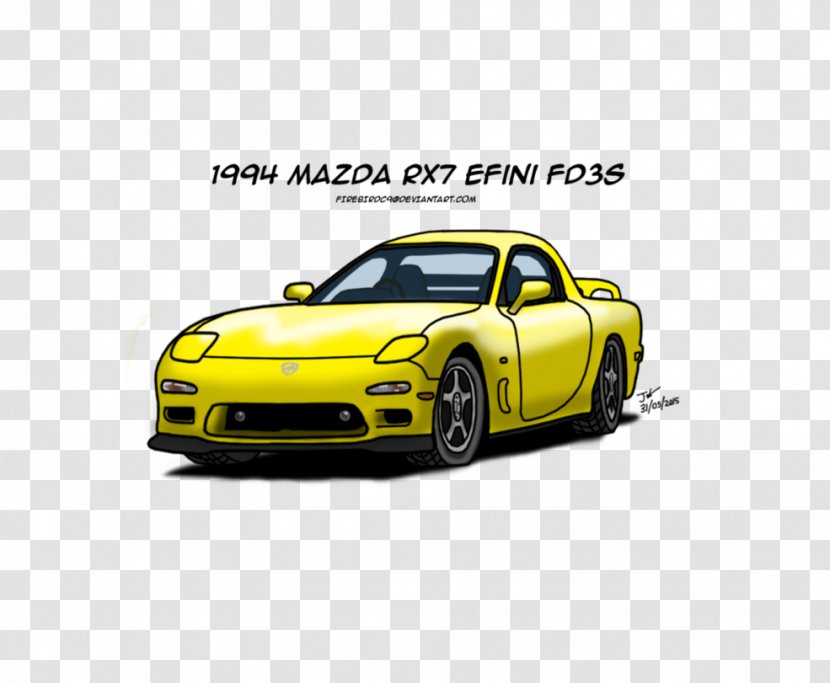1994 Mazda RX-7 ɛ̃fini 1995 Car - Yellow - Rx 7 Transparent PNG