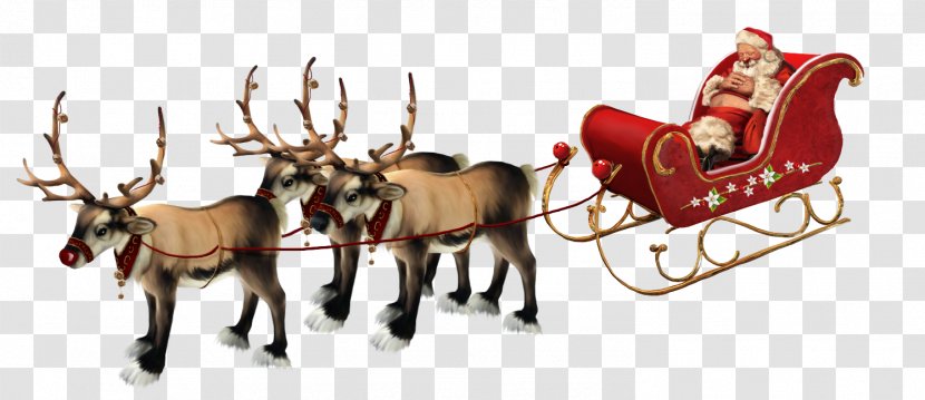 Santa Claus Reindeer Rudolph Père Noël Christmas - P%c3%a8re No%c3%abl - Gc Transparent PNG