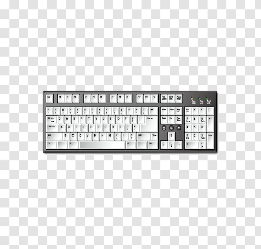 Computer Keyboard Download - Elegant White Mechanical Transparent PNG
