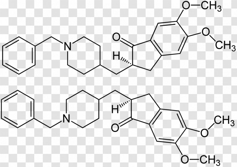 Donepezil Alzheimer's Disease Acetylcholinesterase Inhibitor Pharmaceutical Drug - Molecule - Formule 1 Transparent PNG