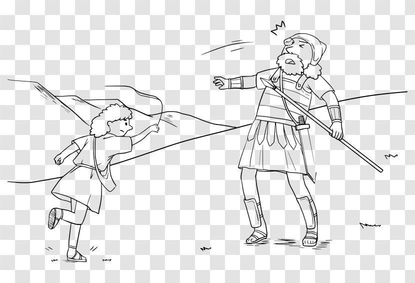 Old Testament Bible Books Of Samuel David And Jonathan Christianity - Line Art - Goliath Transparent PNG