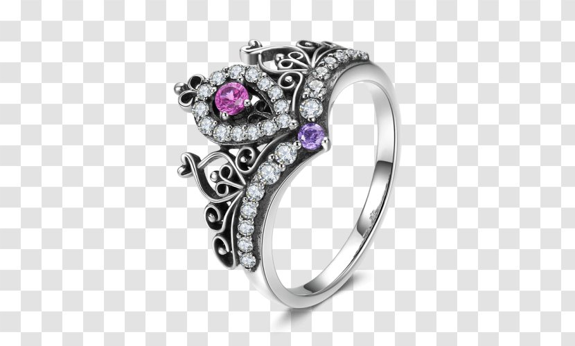 Amethyst Ruby Wedding Ring Silver Purple Transparent PNG
