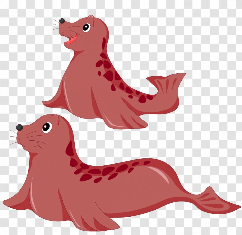 Cartoon Euclidean Vector Clip Art - Fauna - Cute Baby Seal Material Transparent PNG