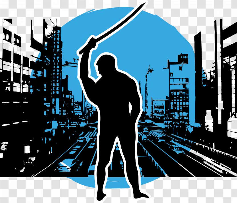 Graphic Design Silhouette Illustration - Human Behavior - Warrior Battle Vector Transparent PNG