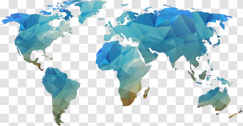 World Map Blank - Earth - Blue Shape Element Transparent PNG