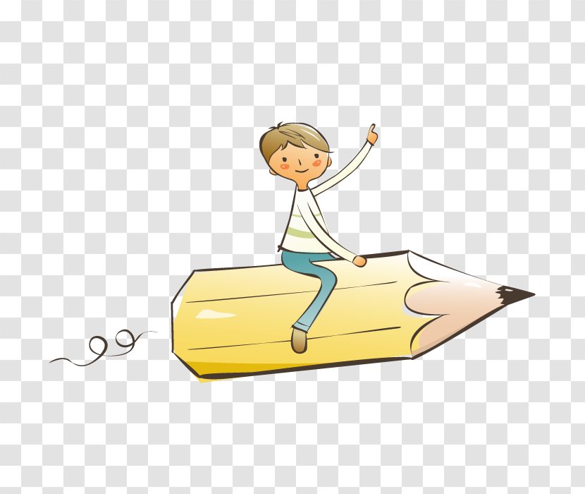 Pencil Cartoon Illustration - Play - Flying In Transparent PNG