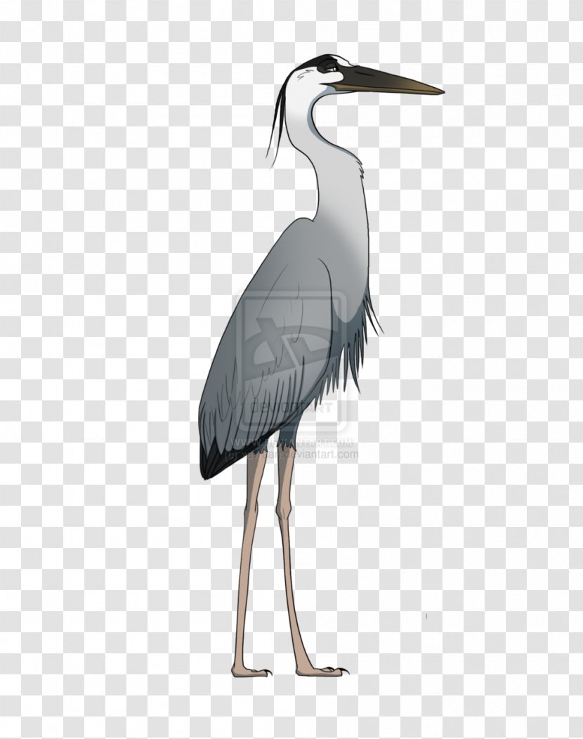 Great Blue Heron Crane Stork Drawing - Black - Clipart Transparent PNG
