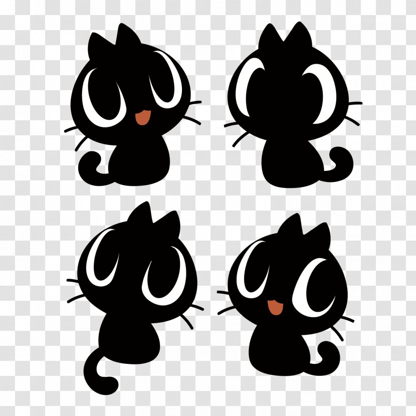 Cat Whiskers Clip Art - Vertebrate - Vector Little Black Transparent PNG