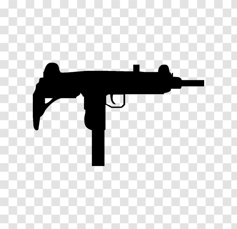 Uzi Firearm Submachine Gun Stock - Silhouette - Machine Transparent PNG