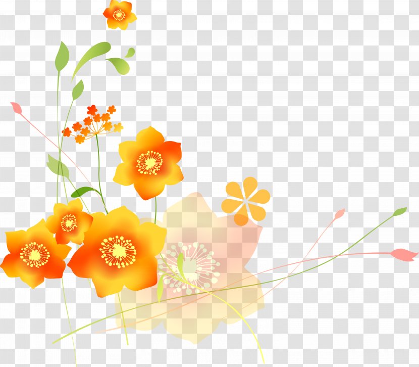 Flower Ornament - Hand Painted Flowers Transparent PNG