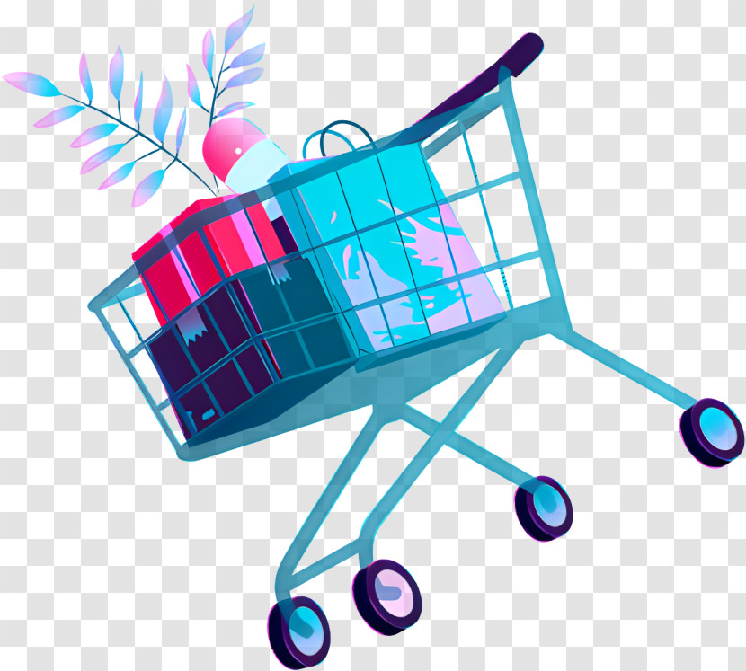 Shopping Cart - Shopping Cart Filled With Colorful Products Transparent PNG