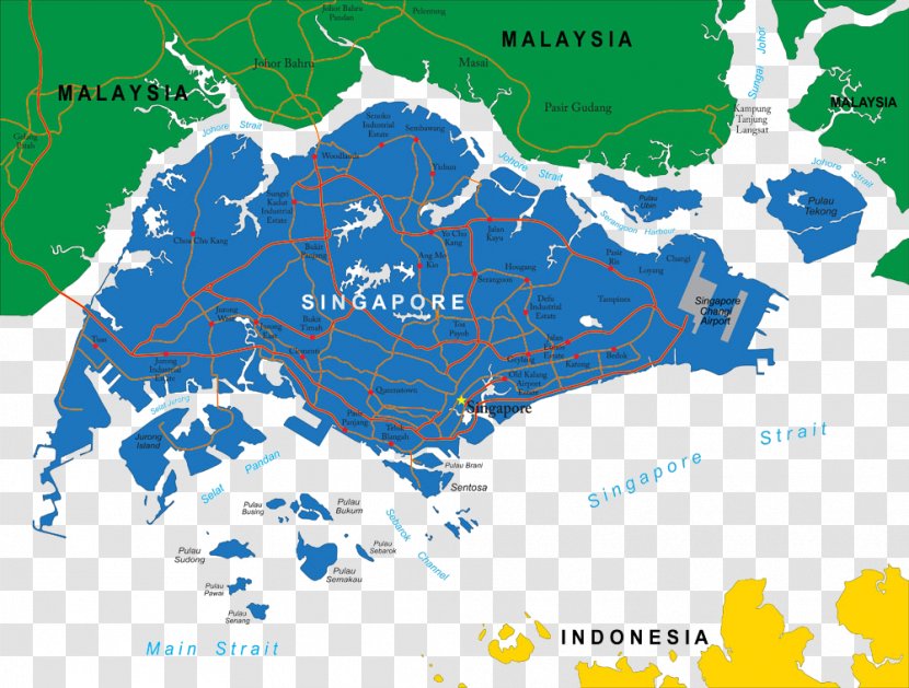 Singapore Vector Map Royalty-free - Stock Photography Transparent PNG