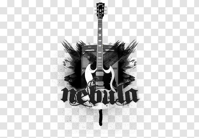 Electric Guitar Logo Gibson SG Brand Font - Silhouette Transparent PNG