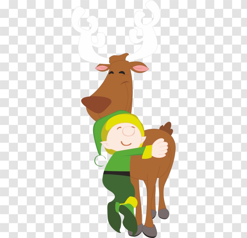 Santa Claus Christmas Elf Clip Art - Reindeer Transparent PNG