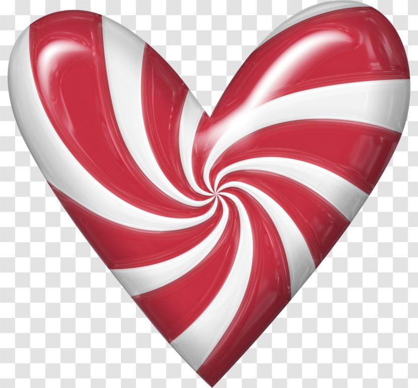 Candy Cane Christmas Heart Clip Art Transparent PNG