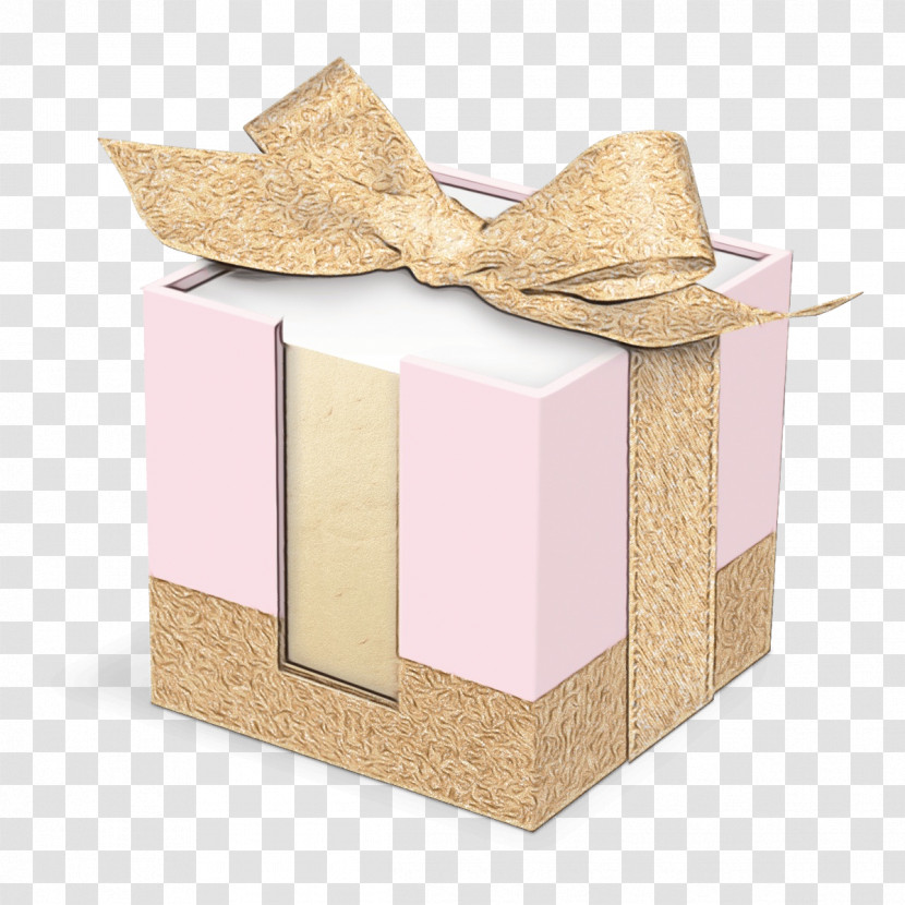 Pink Ribbon Box Shipping Box Present Transparent PNG