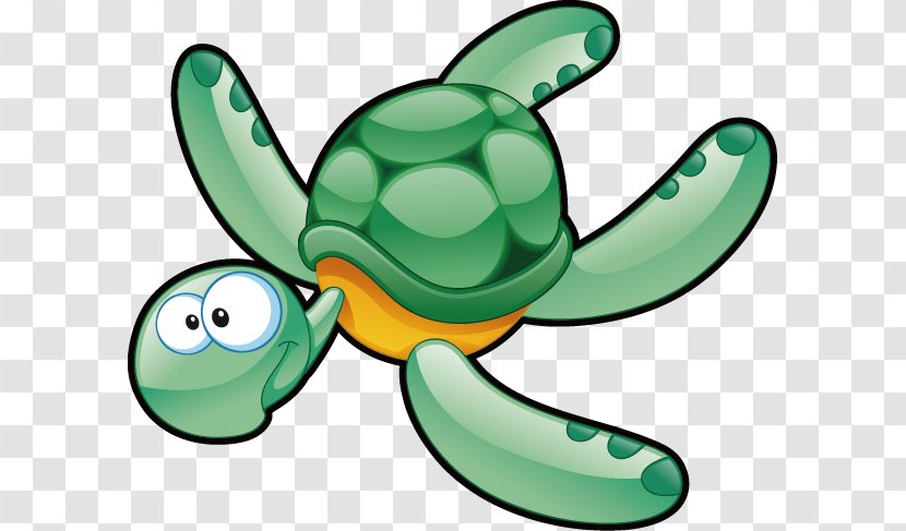 Green Sea Turtle Drawing - Cute Cartoon Transparent PNG