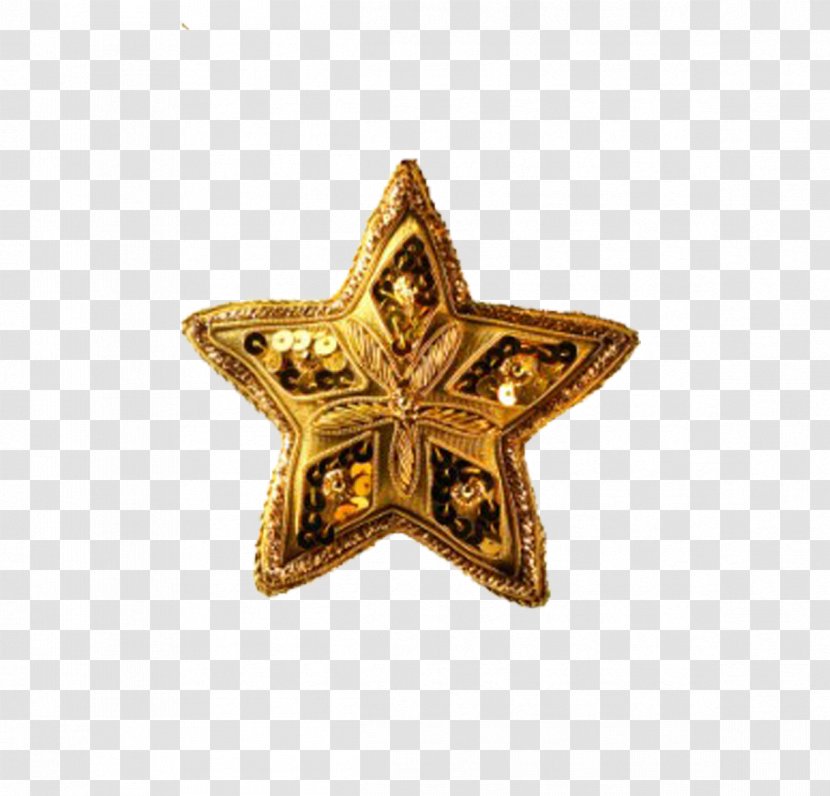 Christmas Ornament Decoration Star Of Bethlehem Card - Lights - Gold Five-pointed Transparent PNG