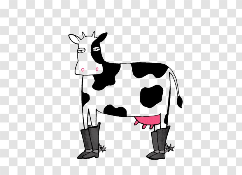 Cattle Cowboy Boot - Mammal - Cartoon Cow Wearing Boots Transparent PNG