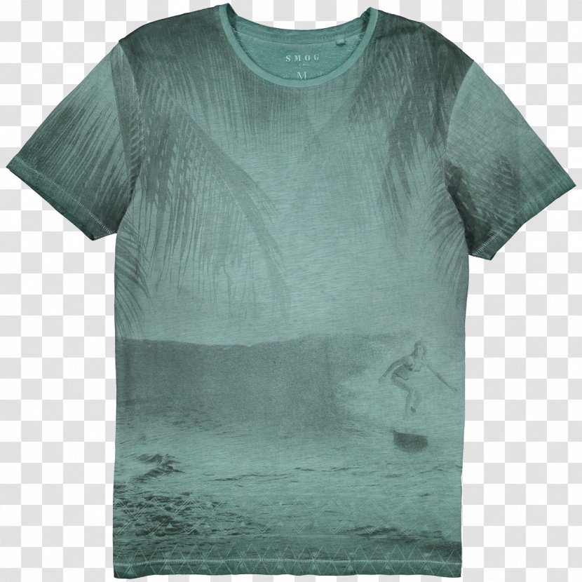T-shirt Sleeve Teal Neck Transparent PNG