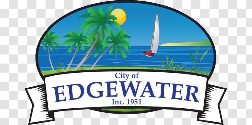 Edgewater Logo Banner Clip Art - Volusia County Florida - State Executive Branch Transparent PNG
