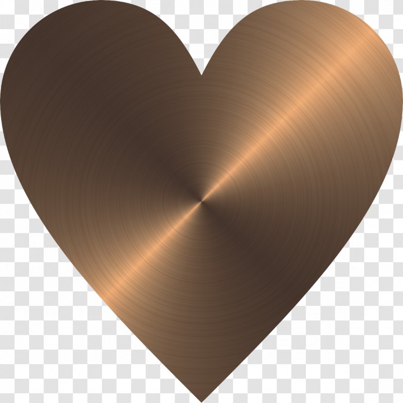 Brushed Metal Paper Copper Clip Art - Heart Transparent PNG