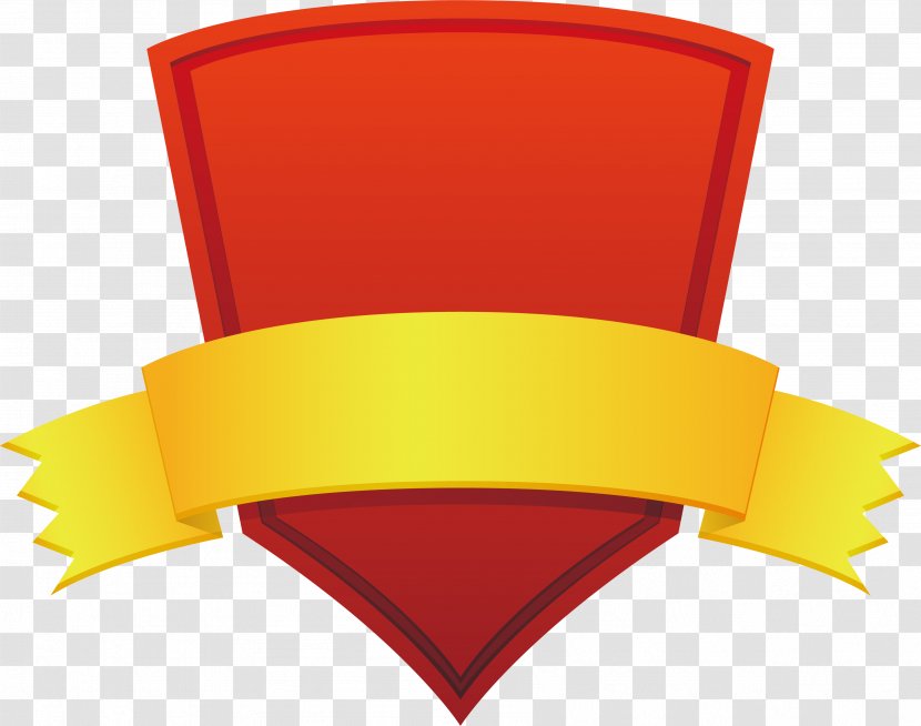 Red Shield - Yellow - Title Box Transparent PNG