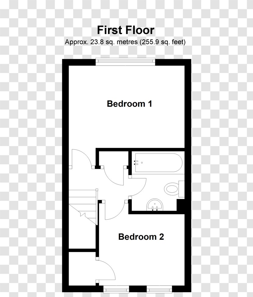 Floor Plan Apartment Bedroom Study - Text Transparent PNG