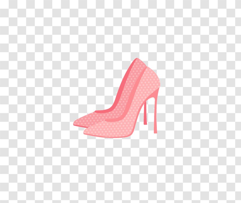 High-heeled Footwear Shoe Pattern - Outdoor - Pink Polka Dot Heels Free Pull Material Transparent PNG