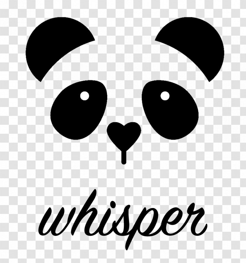 Giant Panda Bear Clip Art - Black And White Transparent PNG