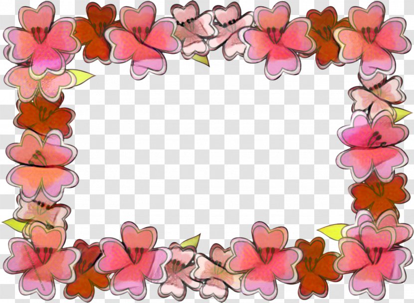 Pink Flower Cartoon - Heart - Lei Transparent PNG