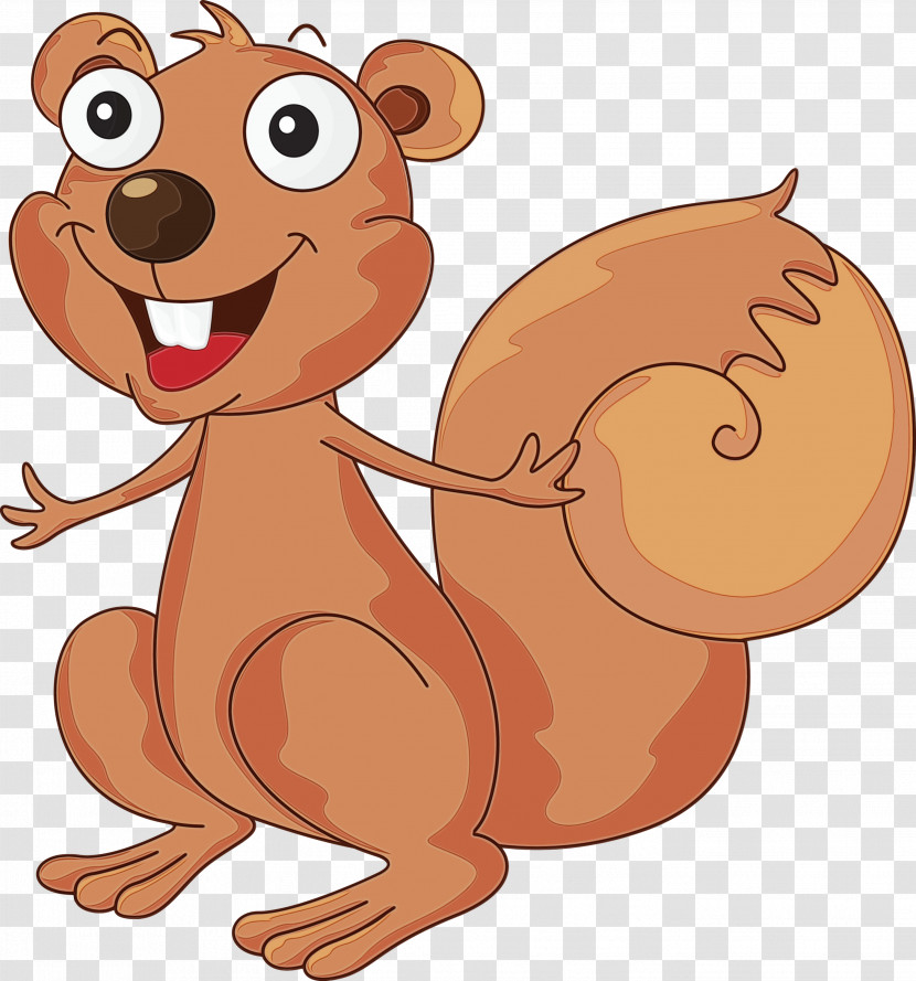 Cartoon Squirrel Nose Brown Bear Tail Transparent PNG
