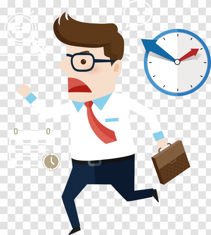 Cartoon - Stock Photography - Man Running Late For Work Transparent PNG