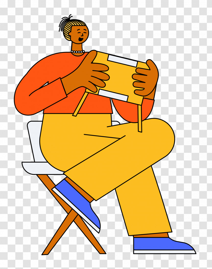 Cartoon Yellow Sitting Joint H&m Transparent PNG