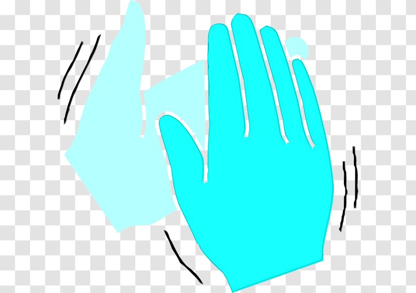 Clapping HandClap Film Sound - Turquoise - Safety Glove Thumb Transparent PNG