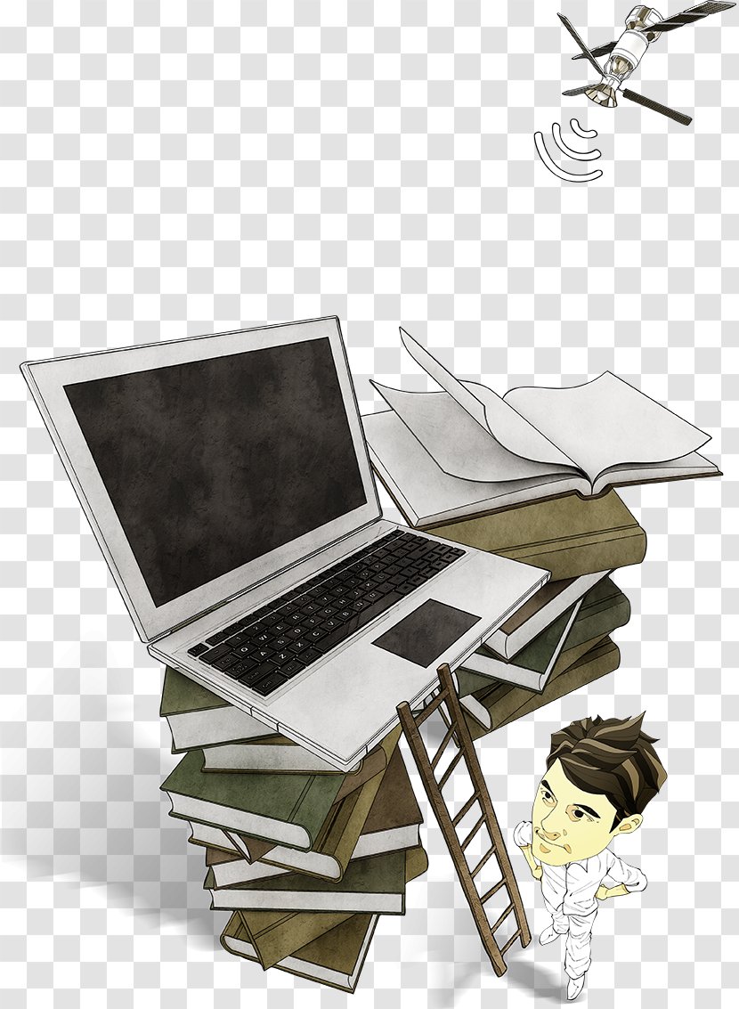 Laptop Download - Computer - Laptops And Hand-painted Book Transparent PNG