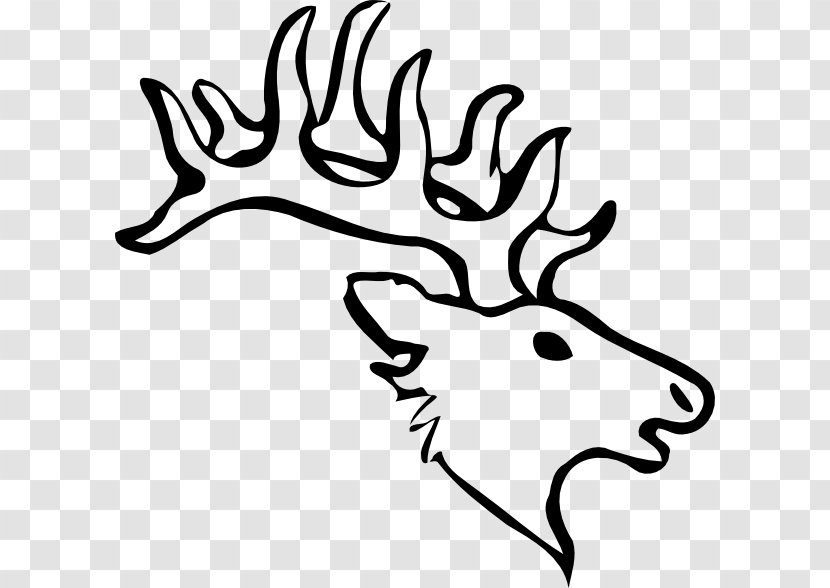 Skull Stencil - Reindeer - Blackandwhite Transparent PNG