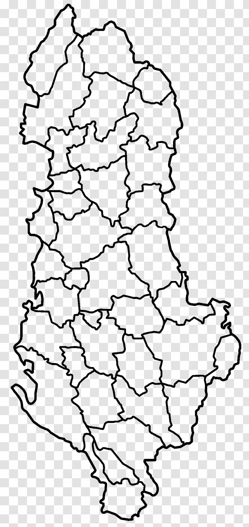 District Of Albania Wikipedia Blank Map Transparent PNG