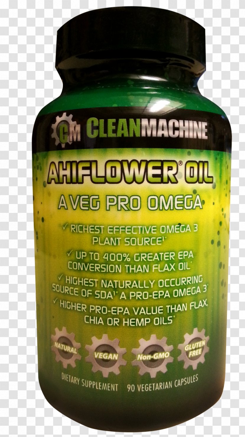 Clean Machine - Liquid - Ahiflower Oil90 Vegetarian Capsules Dietary Supplement VegetarianismBottle Mockup Transparent PNG