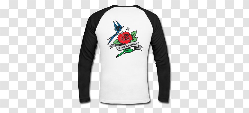 T-shirt 1950s Raglan Sleeve Rock And Roll - Flower Transparent PNG