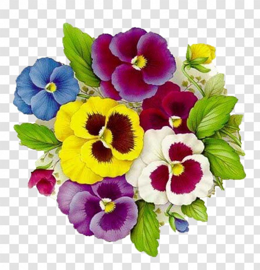 Pansy Decoupage Drawing Painting - FLORES Transparent PNG
