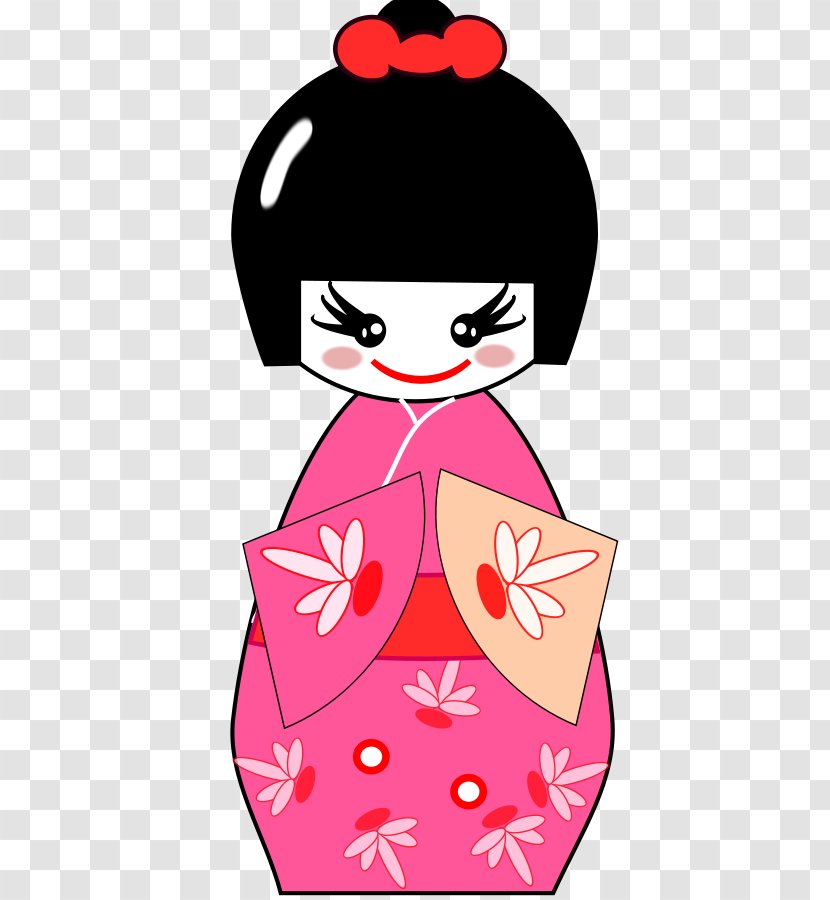 Japanese Dolls Kokeshi Clip Art - Watercolor - Geisha Cliparts Transparent PNG