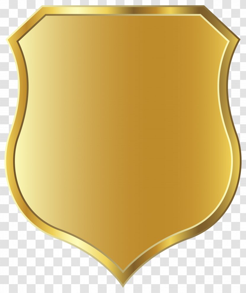 Shield Icon - Yellow - Golden Badge Template Clipart Image Transparent PNG
