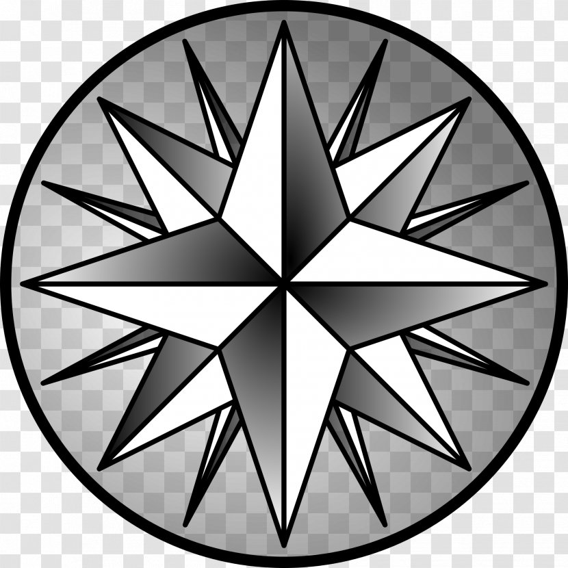 Compass Rose Wind Clip Art - Points Of The Transparent PNG